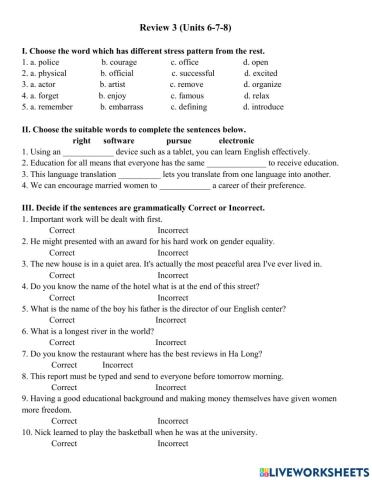 English 10 - Review 3.1