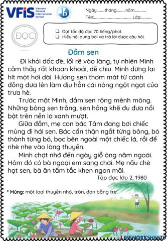 Vietnamese Week 22- Đọc 2