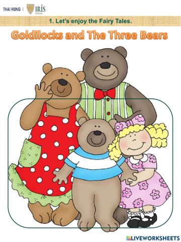 Rainbow-Worksheet about Goldilocks and Three Bears 3