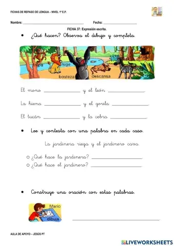 Ficha Lengua 37-1EP-Expresión escrita