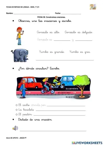 Ficha Lengua 38-1EP-Construimos oraciones