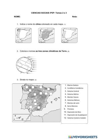 Xeografía de España e Galicia