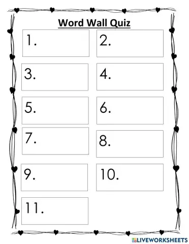 Word Wall Quiz 2