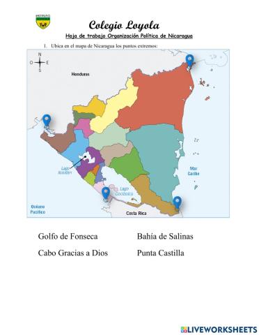 Organización Política Administrativa de Nicaragua 2