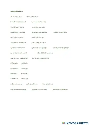 Veaohtlikud sõnad. Kordamine 9. klassi lõpueksamiks