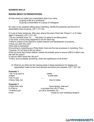 Marketing Presentations