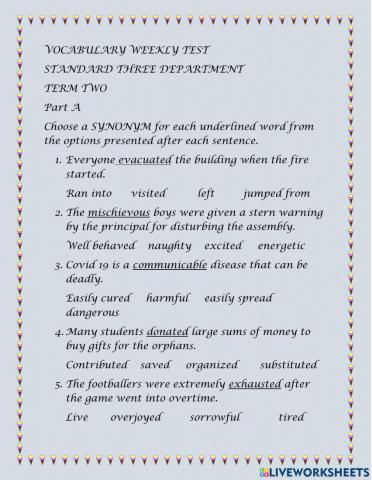 Synonyms and antonyms