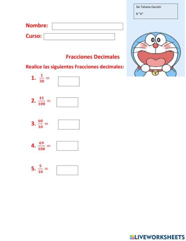 Fracciones Decimales