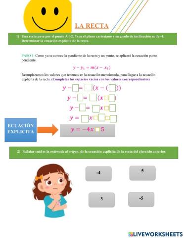 La ecuación de la recta