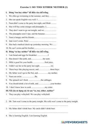 Ex 1 - Unit 12 (so,too, either, neither)