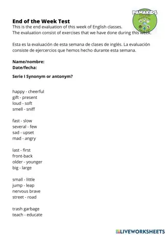 Synonyms and Antonyms