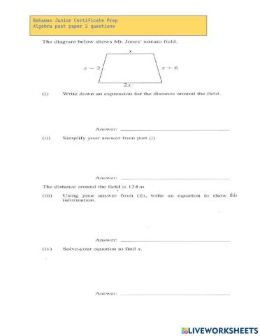 Algebra word problems