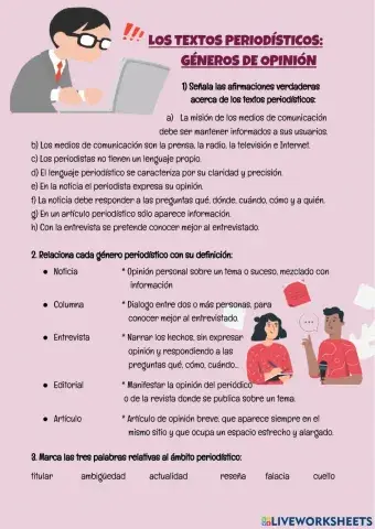 Los géneros de opinión