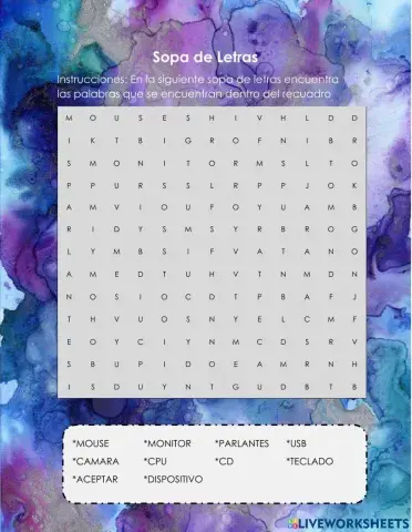 Sopa de letras -Computación-