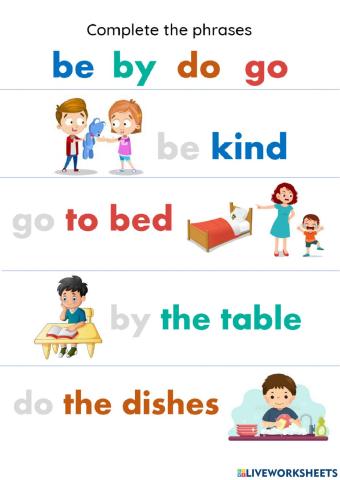 Complete phrases with 2-letter words