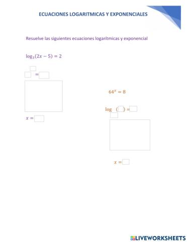 Ecuaciones logarítmicas y exponenciales