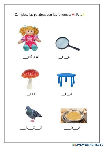 Completa las palabras 