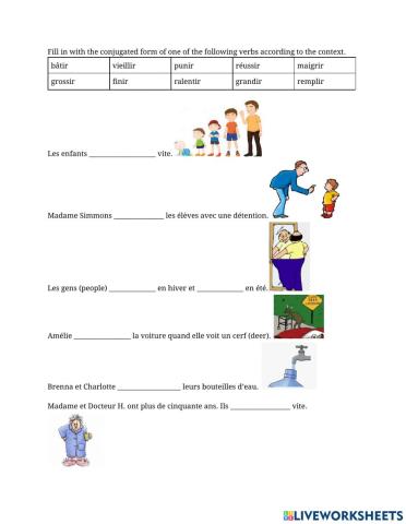 IR verbs worksheet