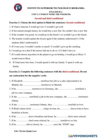 Second and third conditonal