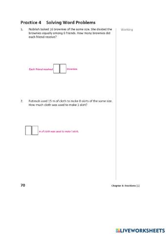 Fraction - Word Problem 1