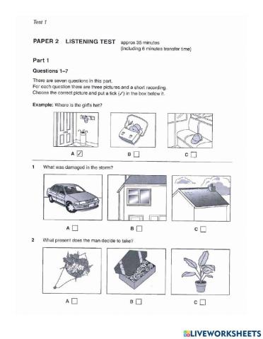 Pet listening test 1(part 1)