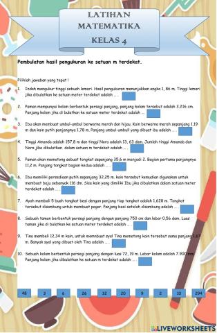 Pembulatan hasi pengukuran ke satuan m terdekat