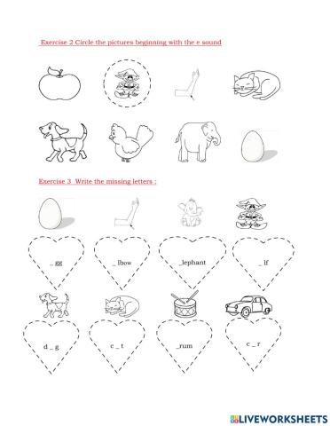letter e phonic 1