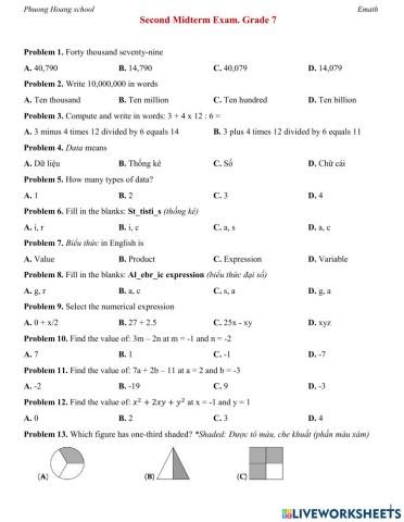 Thi bổ sung lớp 7