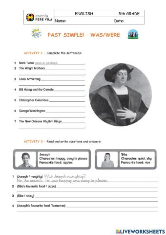 Past simple! – was-were