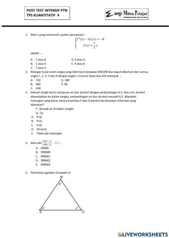 Posttest intensif pk ips 4