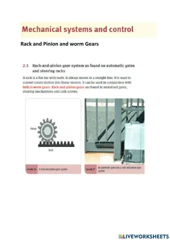 Mechanical Systems and Controls