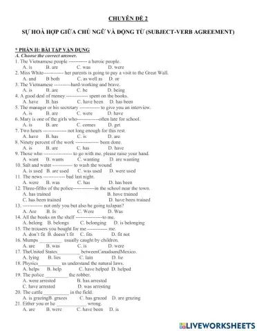 Subject verb agreement