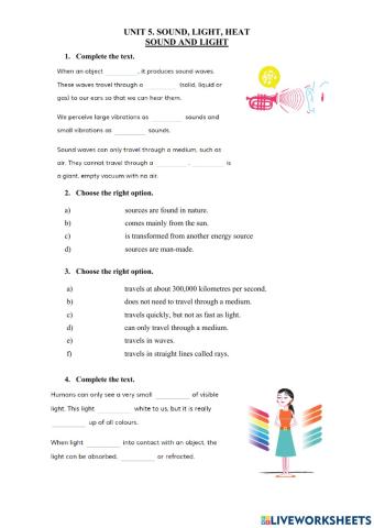 5.1 Sound, Light, Heat. Sound and Light