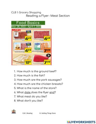 Grocery Shopping Meat & Seafood