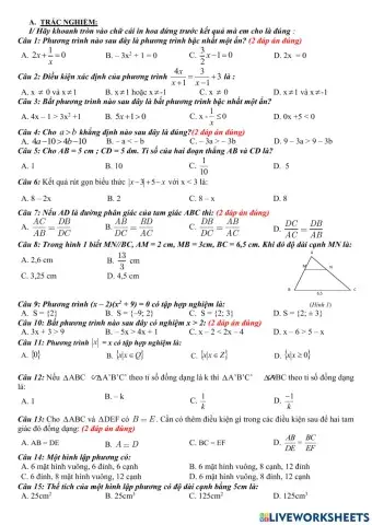 Đề thi HK2 Toán 8 (17-18)
