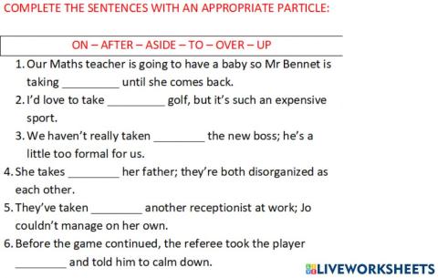 Phrasal verbs with take 1