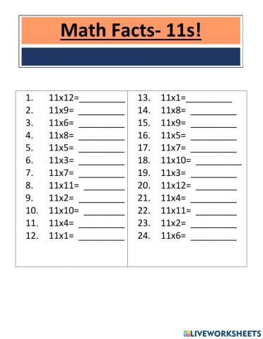 Multiplication Facts