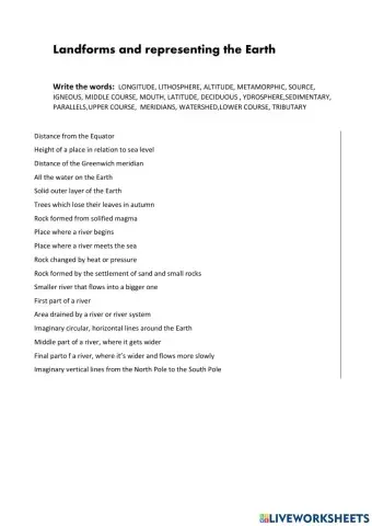 LANDSCAPES AND REPRESENTING THE EARTH