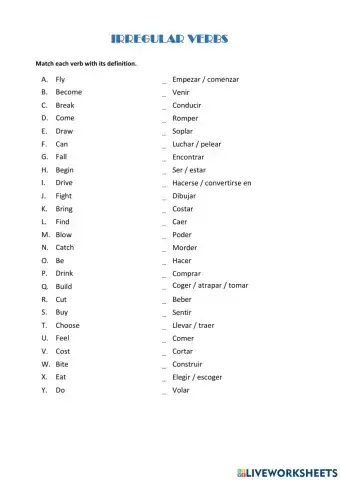 25 Irregular Verbs
