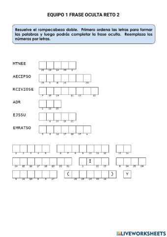 Frase Oculta Doble Rompecabeza