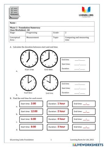 Phase 1– Foundation Numeracy Class Worksheet -18