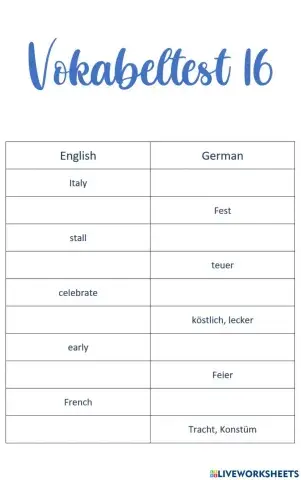 Vokabeln 16