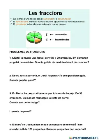 Problemes de fraccions
