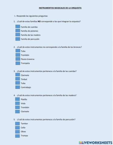 Instrumentos de la orquesta
