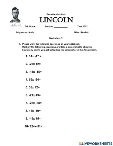 Multiplying negative numbers