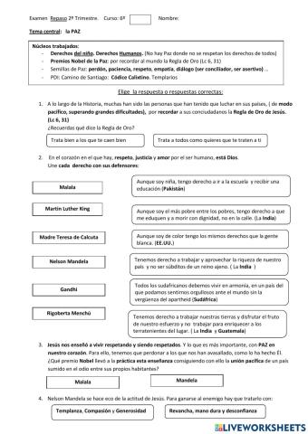 Premio Nobel de la Paz. camino de santiago