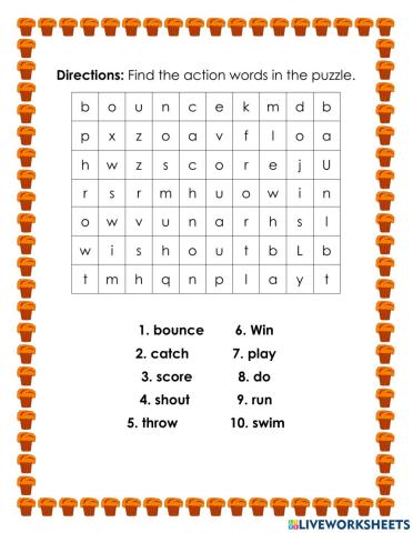 Wordsearch, fill in the blanks, tick boxes