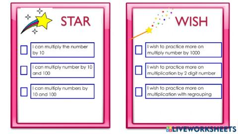 Star and wish multiply by 10 and 100