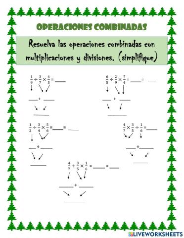 Multiplicación y división de fracciones.