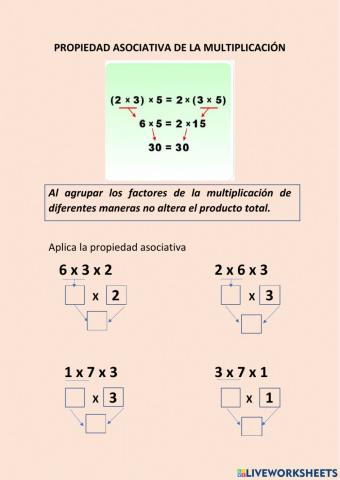 Propiedad Asociativa de la Multiplicación